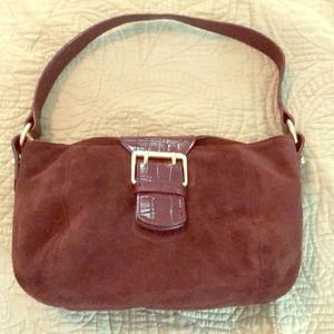 Lauren brown suede small handbag 11 1/2 x 7 1/2